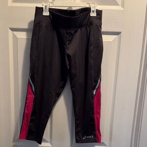 Asics Women's Black and Pink Track Pants